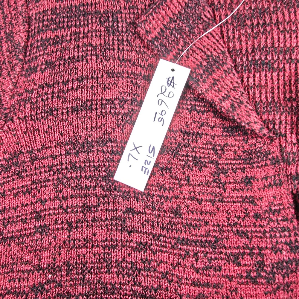 Step In Style Womens XL Red Black Marled Double‎ Breasted Longline Cardigan NEW - Picture 3 of 7